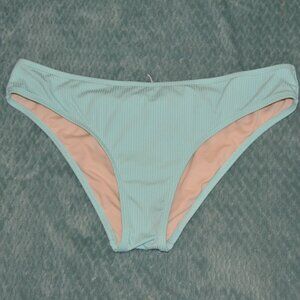 Cheeky Cyan Blue Ribbed Bikini Bottoms
